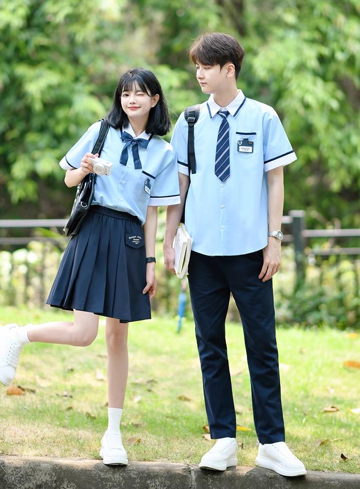 合唱公演JK女子スカート 小学生 半袖シャツJK制服 中学生演奏ユニフォーム日系夏スーツカレッジ風フェイクツーピース小学校高校卒業写真制服セットアップカップル友達姉妹服アクティビティコスチュームスカートズボントップシャツ紳士服