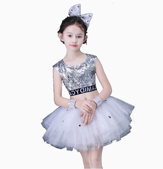 子供ダンス衣装 女の子 ジャズダンス 舞台 ステージ演出服　モデルショー 衣装 キッズ ストリートダン..