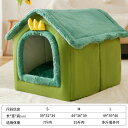 新品人気緑系可愛い小型犬猫用ペットハウス 室内用 犬小屋 三角屋根 ドット ペットベッド ペットハウス 2way 屋根付きふわふわ クッション付き 猫 テント ...