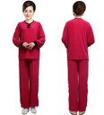 春秋太極拳専用服太極拳ウエア/トレーニング /演出服/コスプレ衣装/舞台衣装/団体服/朝練/中年老年適用/ /武術 功夫カンフースーツ/スポッツ運動服 上着+ズボン レディースセットアップ 男女兼用 母のプレゼント