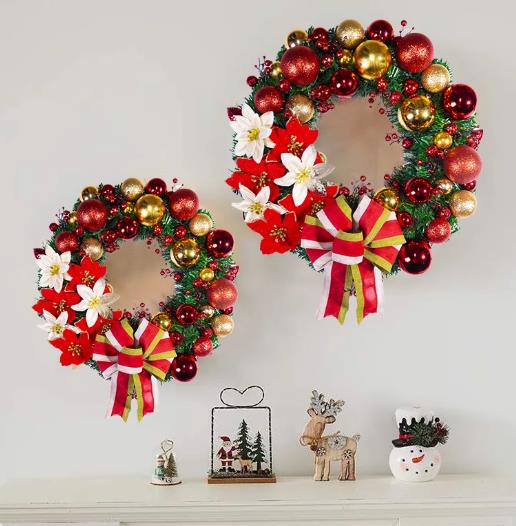 クリスマスリース クリスマスオーナメント ペンダント サンタクロース シーンペンダントクリスマスツリーペンダント ツリー ク リスマス用品花輪掛けクリスマス雑貨 飾り装飾祝日の装い40CM50CM60CM玄関部屋ドア おしゃれ かわいい 手作り 北欧 モダン シック 壁掛け造花