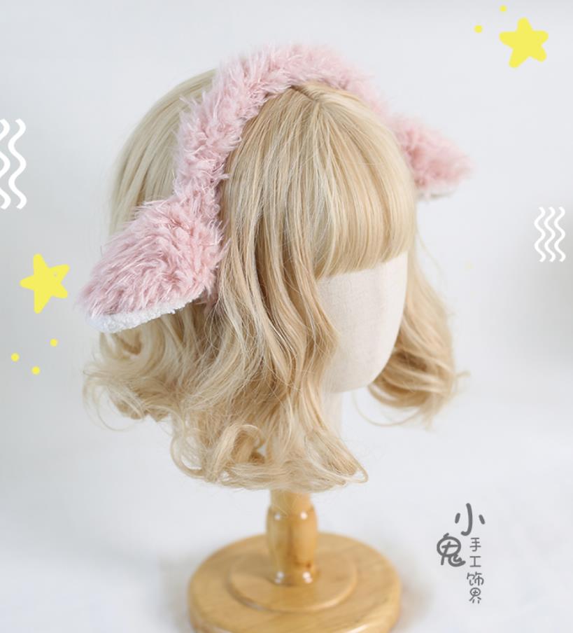 ドレス少女ロリータ羊耳超かわいいカチューシャCosplay lolita日系コスプ道具チューシャヘアピンレース耳オオカミ 偽耳コスプレアニマル動物ハロウィン仮装文化祭 学園祭お遊戯仮装イベントパーティー衣装姉妹cosヘッドバンド頭飾りヘア アクセサリー