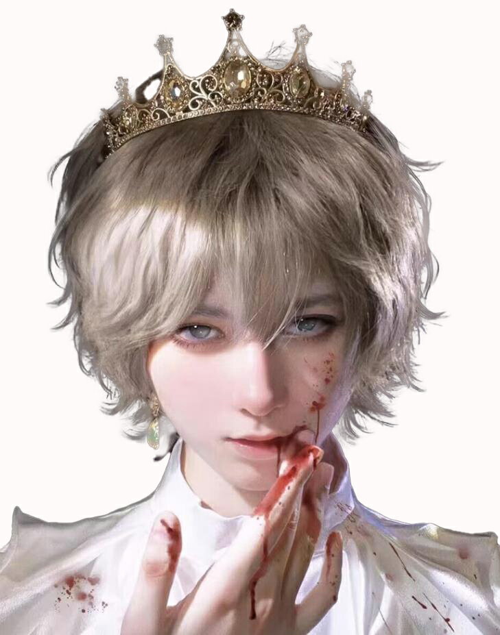【男性ウィッグ】Lo姫様アニメコスプレウィッグ フルウィッグ カールウェーブ ショートヘア 高級耐熱 クラブ個性人形ロリータ/ エレガント ギャル/wig】レディースウィッグ全頭かつらコスプレウィッグ パーマ ウェーブロングヘア日常用プラチナ短いDKボーイッシュな感じ