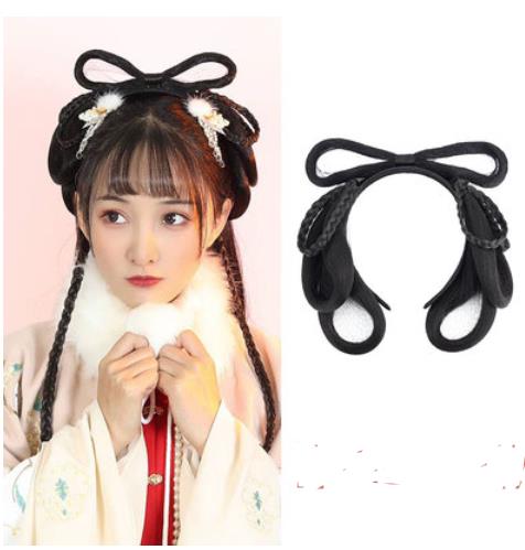 古典舞踊クラシックダンス漢服ウィッグチャイナウィッグ中華民族ダンスカチューシャ レディース練習着剣舞女性髪型民族風服飄逸 カンフー仙女ウィッグ・かつら・つけ毛 ...