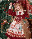 クリスマスベアロリータスカートゴスロリワンピース ロリィタ OP Lolita ロリータ コスプレ 日常服ゴスロリワンピース人形師 レディースフリルレース ワイ...