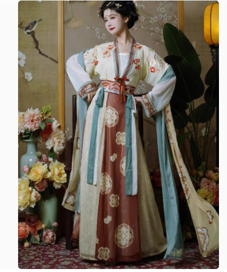 春夏日常セットチャイナドレス 大人用中国風唐装漢服 エレガント復古風コスプレ衣装 写真撮影用ドレスレディース 古代/中華服 演出服 漢服仙気超仙ひらひら豪華 チ...