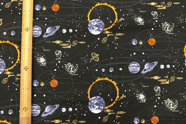 ☆World view☆『galaxy』コットン100%オックスプリント生地/宇宙/宇宙柄/レッスンバック/入園入学/男の子/