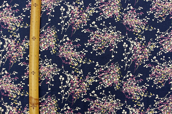 【momen-t】モーメント＊dry bouquet＊「ドライブーケ」コットンリネンシーチングプリント生地/リネン/モーメント/ソフリー/moment/綿麻/リネン/ドライフラワー/