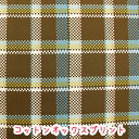 【在庫限り】Checks＆Borders『マルチビッグチェック』ブラウンコットンオックスプリント生地/布/チェック/マルチチェック/ビッグチェック/大きなチェック/オックス生地/