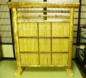 ついたて 衝立 104cm×92cm×26cm 竹製 間仕切り和風 インテリア 夏 日陰 涼しい