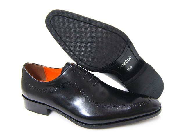 スマートなロングノーズが美しいビジネスシューズ♪アントニオ ドュカッティ/ANTONIO DUCATI紳士靴 DC1174 ブラック メダリオン スクエアトゥ 送料無料