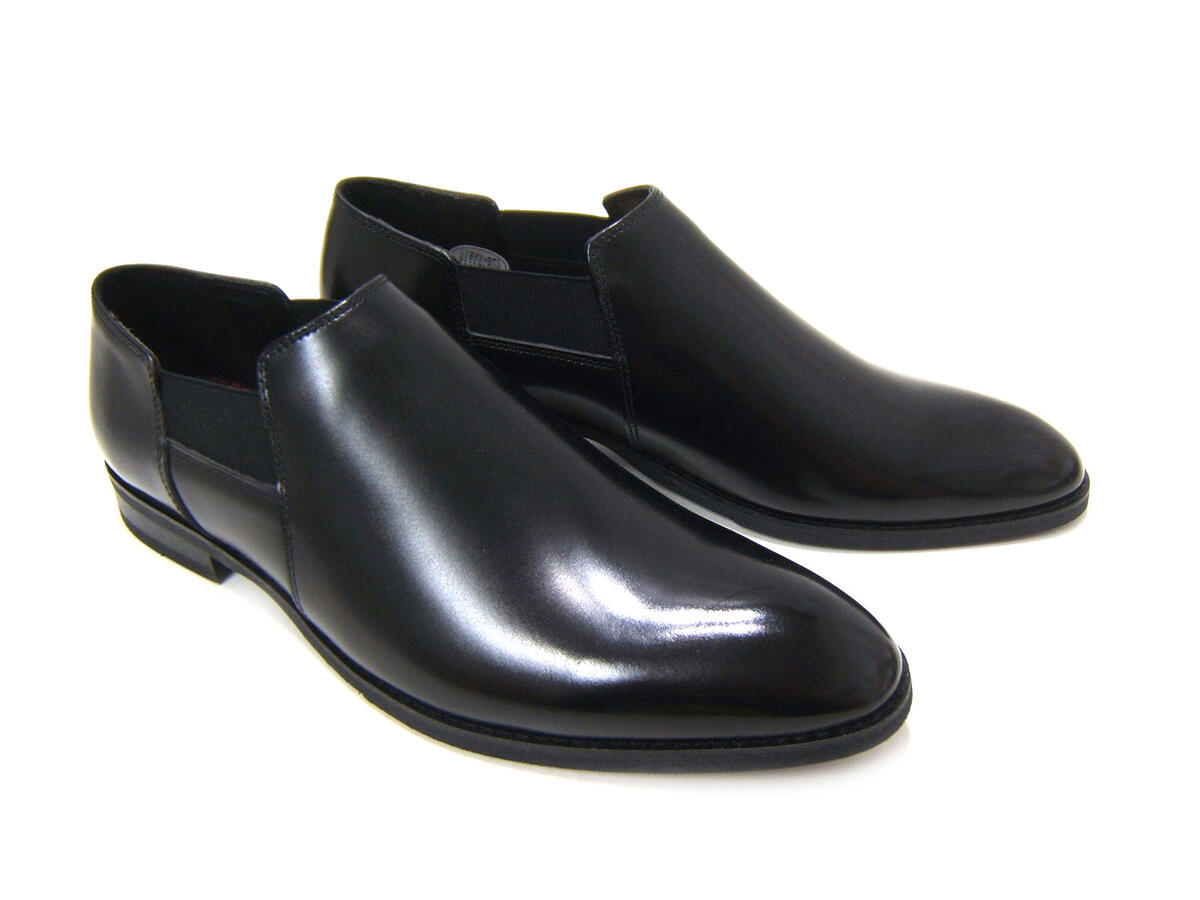 熟練された職人が仕上げたMadeinJapanモデル！フランコ ルッチ/FRANCO LUZI FL2003-BLK ブラック 紳士靴 スリップオン プレーントゥ ビジネス 送料無料