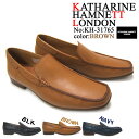 カジュアルに決めるスリップオンスタイル!KATHARINE HAMNETT LONDON キャサリン ハムネット ロンドン 紳士靴 KH-31765 ブラウン ...