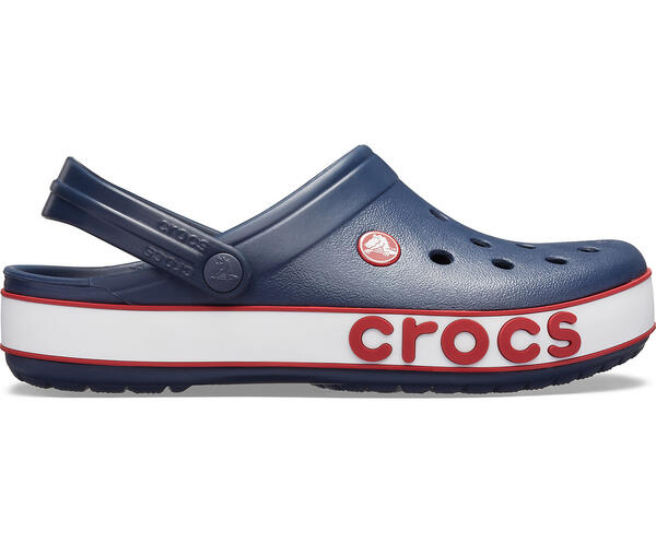 バンドにCROCSロゴをあしらったクロックス クロックバンドボールドロゴクロッグCROCS CROCBAND Logo Clog 206021-4CC