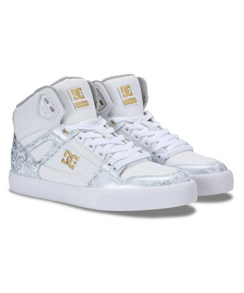 Rakuten - 高級感のあるペイズリー柄＆ゴールドの配色♪DC SHOE ピュアハイトップSE SNPURE HIGH-TOP SE SN DM261303-WG3