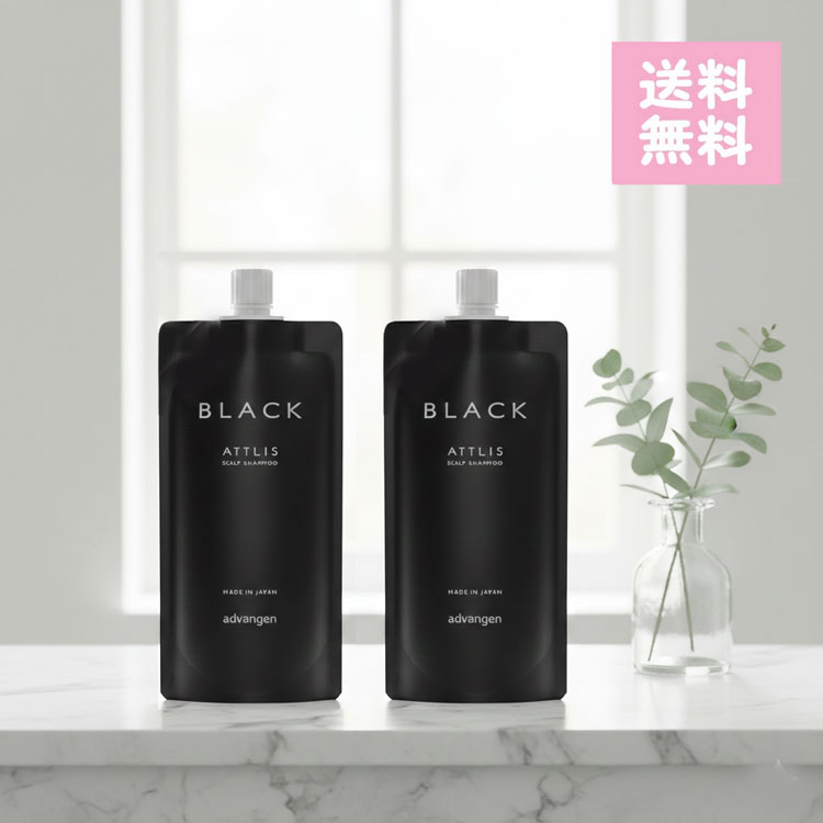 アドバンジェン アドバンジェン スキャルプシャンプー アトリス ブラック 薬用 スカルプシャンプー 詰替用 500ml×2個 大容量 保湿 ヘアケア 頭皮ケア スカルプケア 退色防止 バニラ 日本製