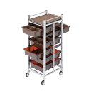 C-266 クリアカラーロット台 サロン用 美容院 美容室 サロン台 ワゴン キャスター ロットワゴン セット台 大容量 業務用品 開店準備 収納 プロ用美容室...