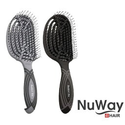 NuWay DoubleC Pro ニューウェイ ダブルCプロ ヘアブラシ くし ブラック グレー 通気性 ブロー プロ用 ディタングルブラシ プロ用美容室・美容院専門店 プチギフト用 ギフト用 ちょっとしたプレゼント用にも コスメジャングル