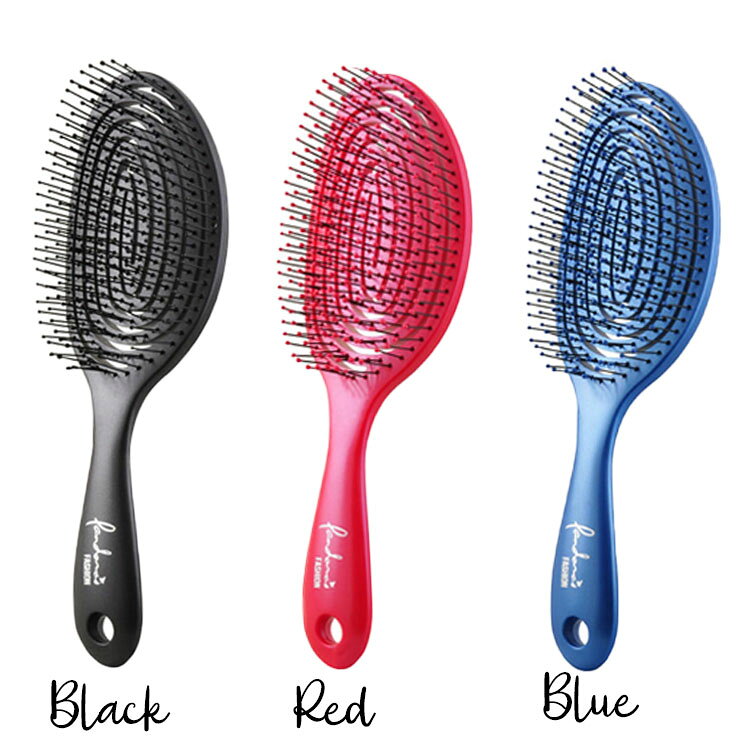 コスメジャングルの3D デタングルブラシ LASEN らせん ブラック ブルー レッド ヘアブラシ ヘアーブラシ 絡まない 渦巻状 螺旋状 ブロー サラサラ ディタングル ブラッシング プロ用美容室専門店 プレゼント用 プチギフト用 ギフト用にも｜アングル2