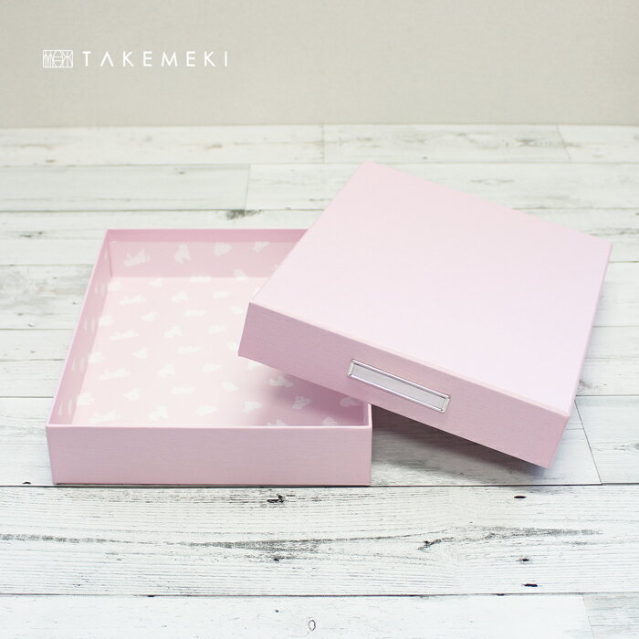 【TAKEMEKI】キッズ ボックス A4 ピッタリ サイズ (パステルピンク/ねこ柄) KIDS BOX お道具箱 ランドセル に入る 紙…