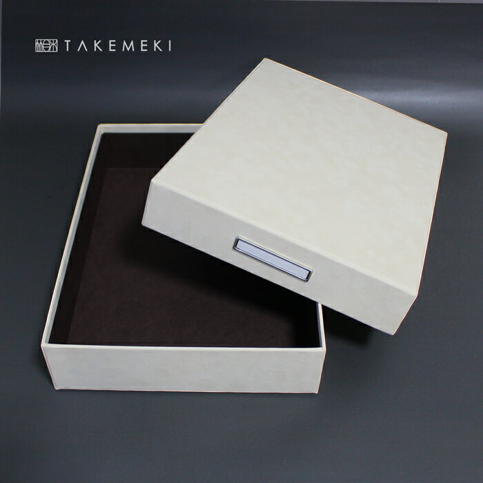 【TAKEMEKI】道具箱 ベロア（クリーム）A4 クリアフ