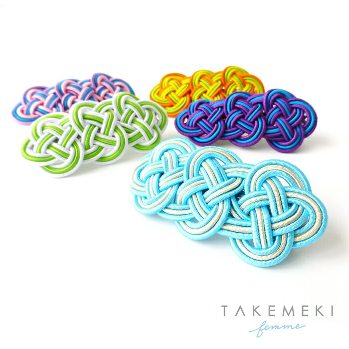 ネコポス対応【TAKEMEKI】みずひき バレッタ ( 淡路結び ) お正月 クリスマス 贈り物 ギフト 髪留め 髪飾り 髪型 水引 飾り 母の日 和風 和装 ...