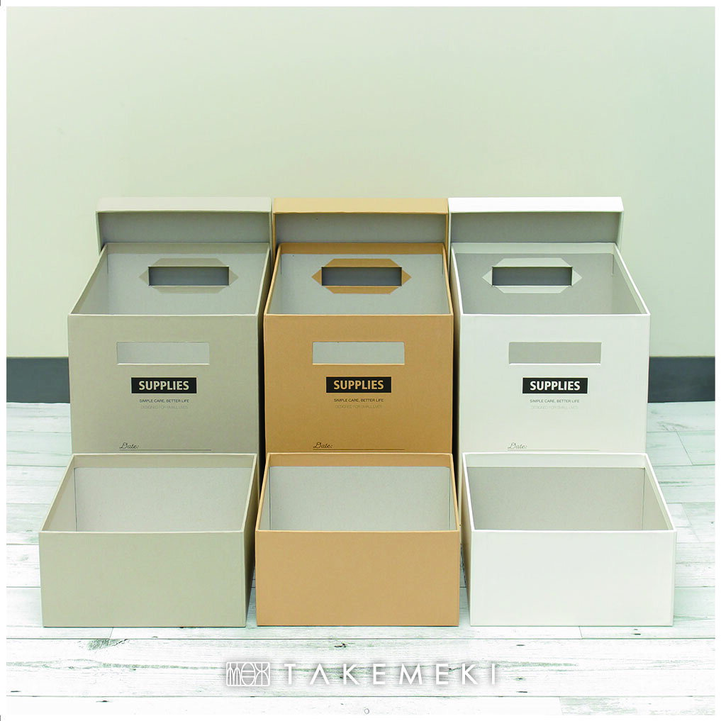 【TAKEMEKI】ロフトボックス 蓋付き リビング 収納 インテリア おしゃれ お道具箱 子育て ペット用品 ネコ ワンちゃん ベビー用品 整理 薬箱 おもちゃ箱 お片付け お道具箱 衛生用品 一人暮らし 収納 紙製 箱 [2]