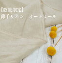 【数量限定】薄手リネン オートミール 生地 無地 麻 【5】