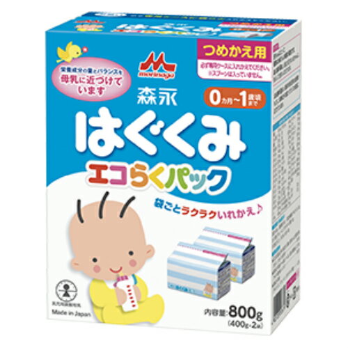 粉ミルク/はぐくみ/送料無料/森永はぐくみエコらくパックつめかえ用 12箱セット