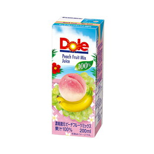 送料無料/Doleドール100％ピーチミックス　200ml　1ケース18本入