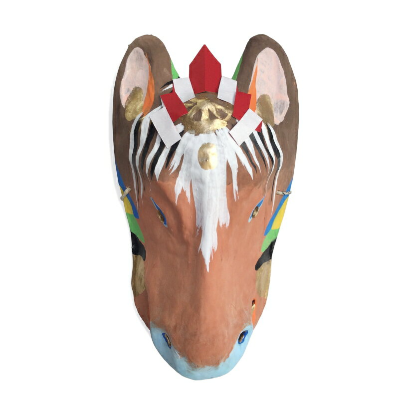 歴史のある古和紙の嵯峨面「2026年 干支面(午・うま)」 藤原孚石作