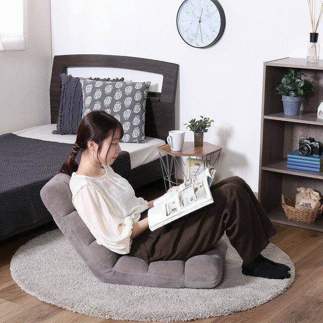 【送料無料】 座椅子 イス チェア 北欧 モダン 家具 インテリア ナチュラル テイスト 新生活 オススメ おしゃれ ふわもこリクライニングチェア フロアチェア リクライニング座椅子 ファブリック 42段階リクライニング座椅子