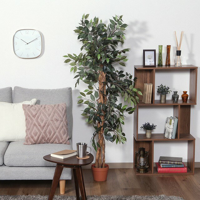 Rakuten - 【半額クーポン有】【送料無料】フェイクグリーン 観葉植物 フィカス 150cm 観葉植物 フェイク 人工観葉植物 造花 インテリア リアル お祝い 樹 木 室内 人気 空気清浄 玄関 リビング オフィス 部屋 シンプル 観葉樹