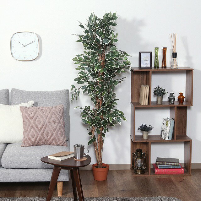 Rakuten - 【半額クーポン有】【送料無料】フェイクグリーン 観葉植物 フィカス 160cm 観葉植物 フェイク 人工観葉植物 造花 インテリア リアル お祝い 樹 木 室内 人気 空気清浄 玄関 リビング オフィス 部屋 シンプル 観葉樹