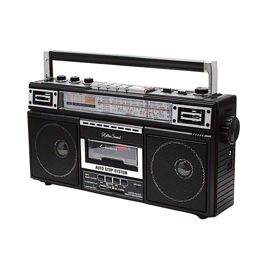 Md Recorders - 【送料無料】ラジオ カセット レコーダー レトロサウンド ギフト FM AM カセット再生 カセット録音 デジタル録音 USBメモリ録音 ラジカセ カセットテープ SDカード USB 乾電池 AC給電 音楽プレーヤー