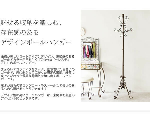 【送料無料】ポール ハンガー コート ストール 衣類 服 洋服 収納 アクセサリー 帽子 バッグ 玄関 スチール 耐水 耐候 耐熱 リビング ポールハンガー