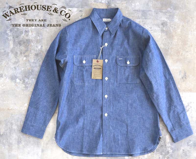 WAREHOUSEウエアハウス 長袖シャツ 3048 BIG YANK TYPE CHAMBRAY SHIRTS