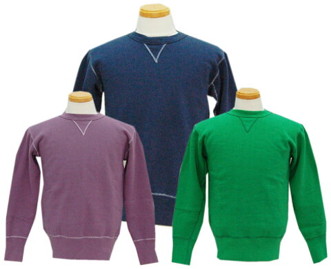 Two Moon トゥームーン スウェット 丸胴両Vスウェット(パープル・グリーン・ネイビー) 2018