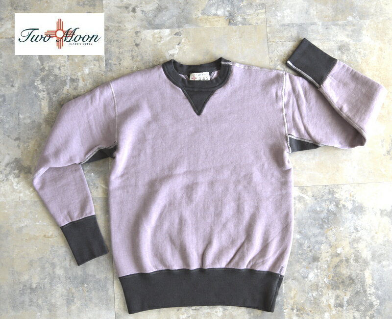 乐天商城 - Two Moon トゥームーン 両V丸胴スウェットLimited Edition / PURPLE×GRAY 92022-25