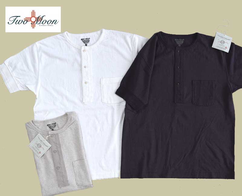 TWO MOON トゥームーン ヘンリーネックTシャツ Lot 20273 ヘンリーネックポケットTEE