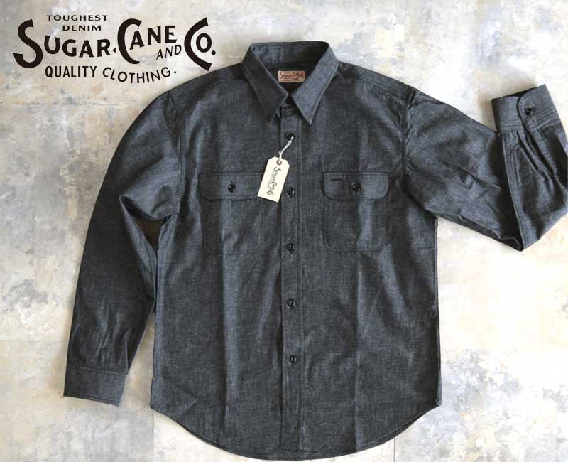 Rakuten - SUGAR CANE (シュガーケーン) Lot No. SC29159 / BLACK CHAMBRAY WORK SHIRT (LONG SLEEVE)