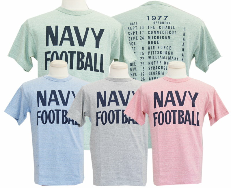 WAREHOUSEウエアハウス T-シャツ 4096 .88/12杢 NAVY FOOTBALL