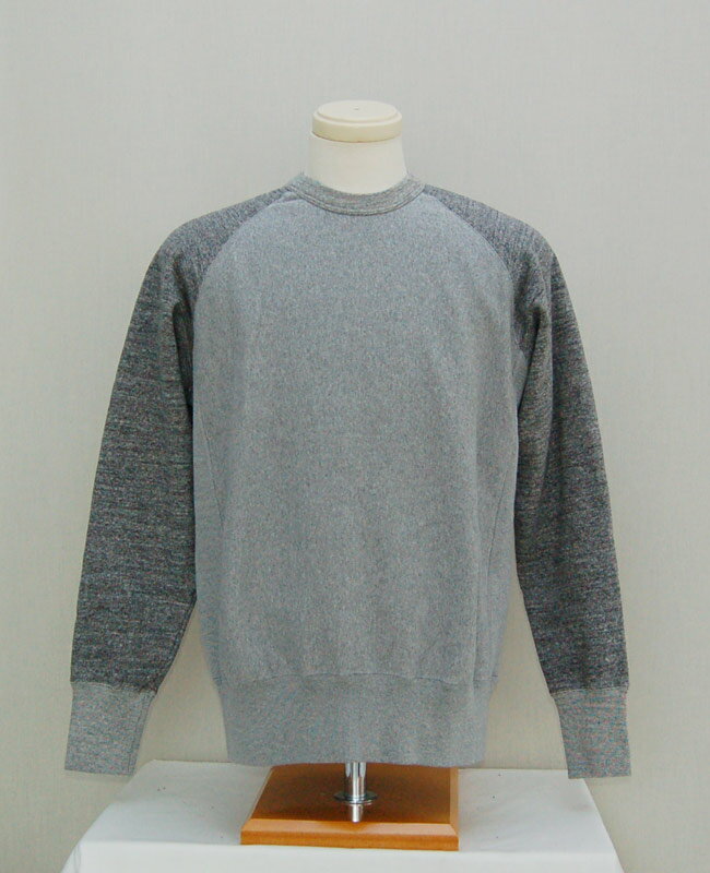 TWO MOON トゥームーン スウェット ラグランサイドリブ スウェット(杢グレー×アラ杢)2019