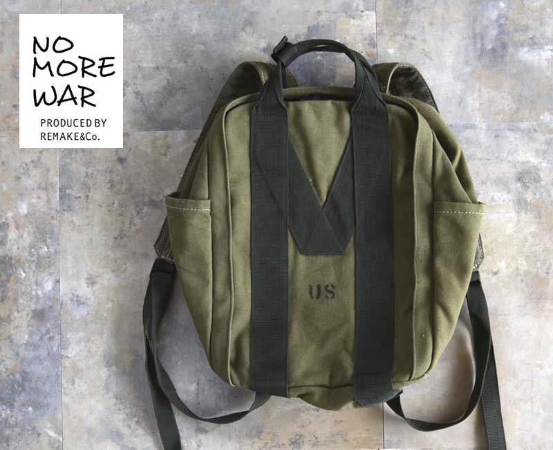 NO MORE WAR MILITARY キャンバスバックパック【2】