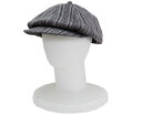 DAPPER 039 S ダッパーズ 帽子 LOT1489:Classical Newsboy Cap (チャコールクッラシックストライプ/リネン)