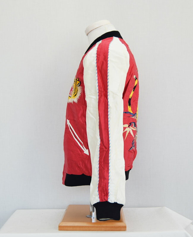 TAILOR TOYO テーラー東洋スカジャンTT15390-165 / Early 1950s Style Acetate Souvenir Jacket “ROARING TIGER” × “EAGLE”(RED)