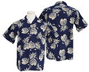 SUN SURF TT[tyDULE KAHANAMOKUz DK37811 COTTON HAWAIIAN SHIRT gDUKE&#039;S PINEAPPLE&quot;(NAVY)