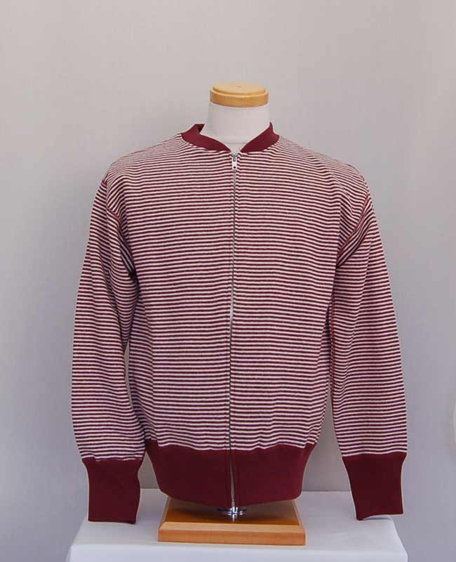 HELLER'S CAFE ヘラーズカフェ 【HELLER'S CAFE】 1940's Cotton Fleece Lined Border Full Zip Sweat 【smtb-k】【kb】