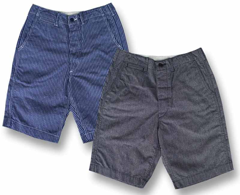 乐天商城 - CUSHMANクッシュマン ジーンズ COTTON SHORTS　TRIPLE STRIPE / BLACK CHAMBRAY