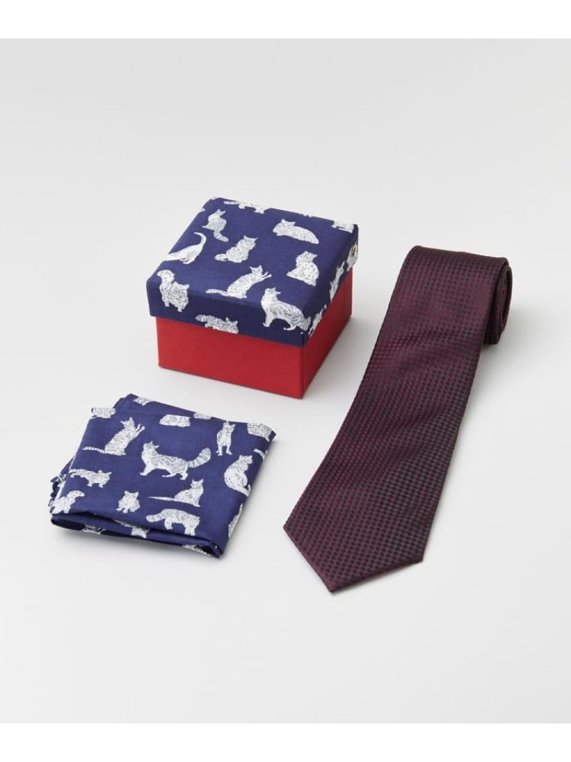 【SALE／50%OFF】【BOXセット】ベーシックネクタイ&リバティハンカチ 特製ギフトセット TAKEO KIKUCHI タケオキクチ スーツ・フォーマル ネクタイ・蝶ネクタイ ワインレッド グリーン ネイビー ピンク【RBA_E】【送料無料】[Rakuten Fashion] takeokikuchi-10001926 TAKEO KIKUCHI サンプル画像2